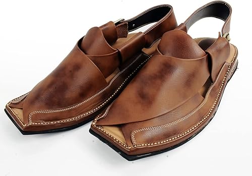 Article S03301 Classic Brown Zalmi Chappal – Polished Tan Leather Finish 03301