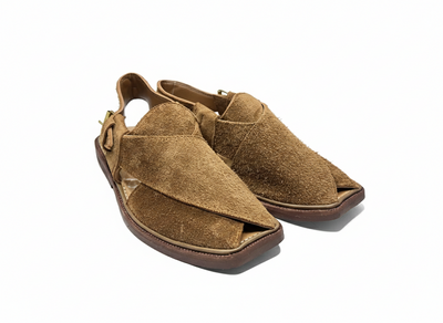 Pakhtun Pride (Camel Brown Suede Mid Sole Peshawari Chappal)