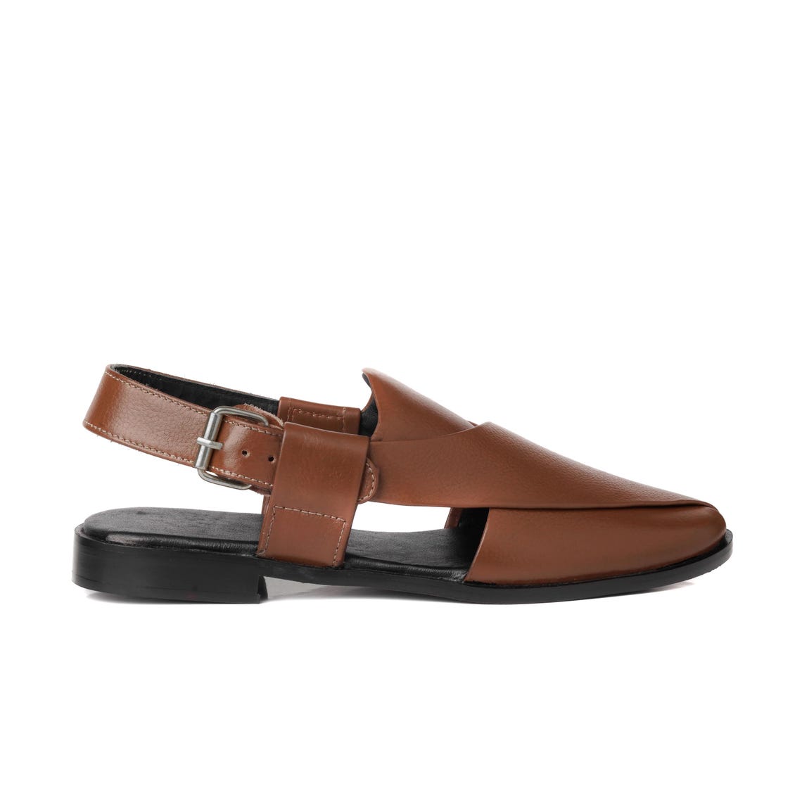 Article S03302 Handcrafted Ethnic Footwear Brown Leather Zalmi Chappal