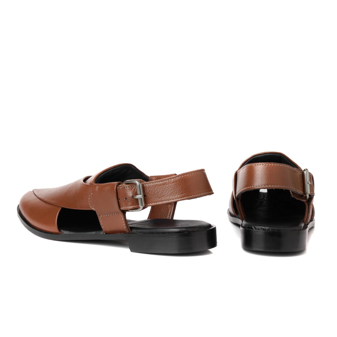 Article S03302 Handcrafted Ethnic Footwear Brown Leather Zalmi Chappal