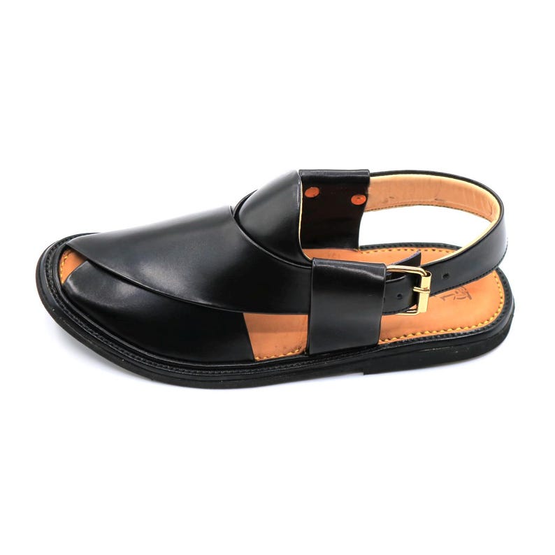 Article S03303 Men’s Premium Leather Zalmi Chappal – Black Edition