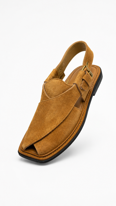 Maple Forge (Ginger Brown Thin Sole Suede Peshawari Chappal)