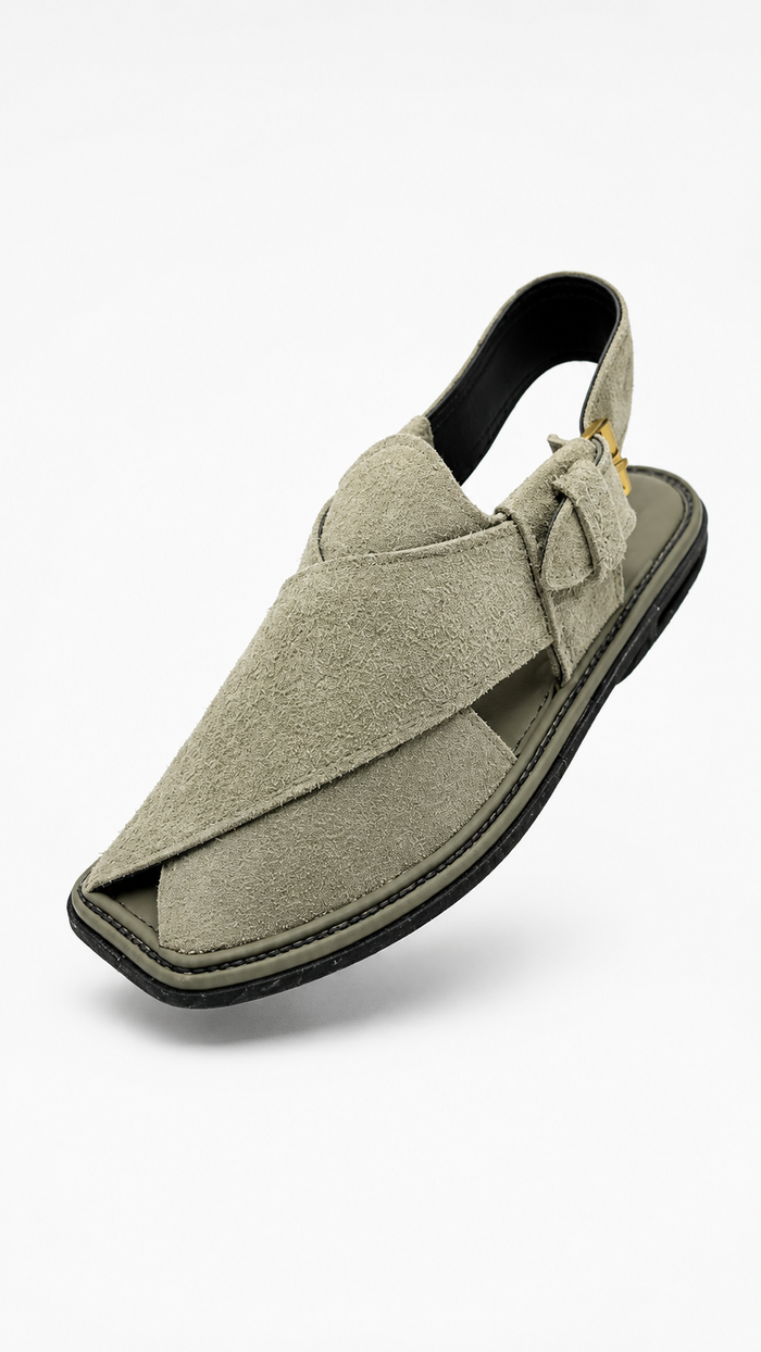 Maple Forge (Ash Grey Suede Thin Sole Peshawari Chappal)