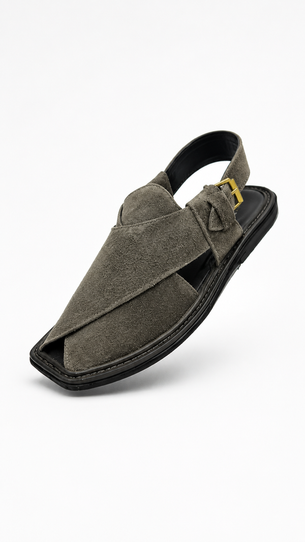 Maple Forge (Graphite Grey Thin Sole Suede Peshawari Chappal)