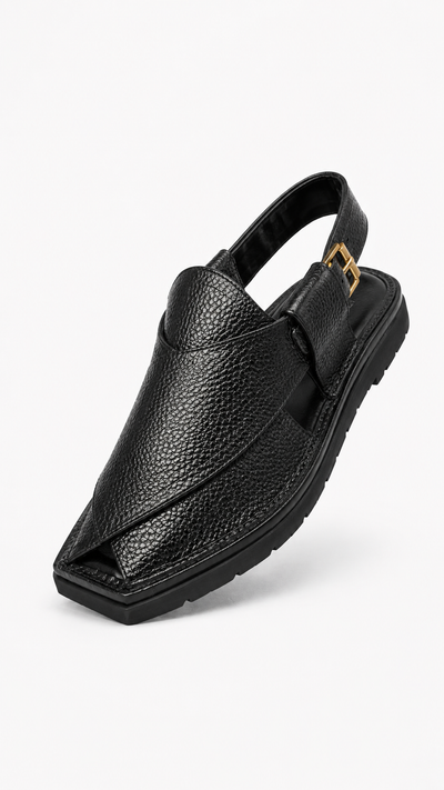 Terra Luxe (Skecher Sole Medicated Peshawari Chappal - Dotted Black)