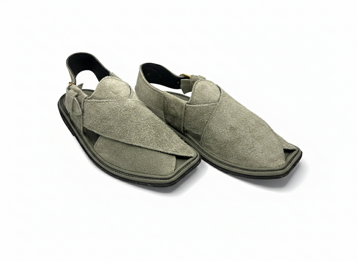 Maple Forge (Ash Grey Suede Thin Sole Peshawari Chappal)