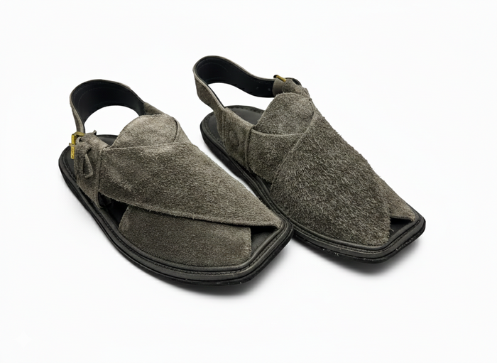 Maple Forge (Graphite Grey Thin Sole Suede Peshawari Chappal)