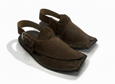 Urban Saddle (Coffee Brown Suede Thin Sole Peshawari Chappal)