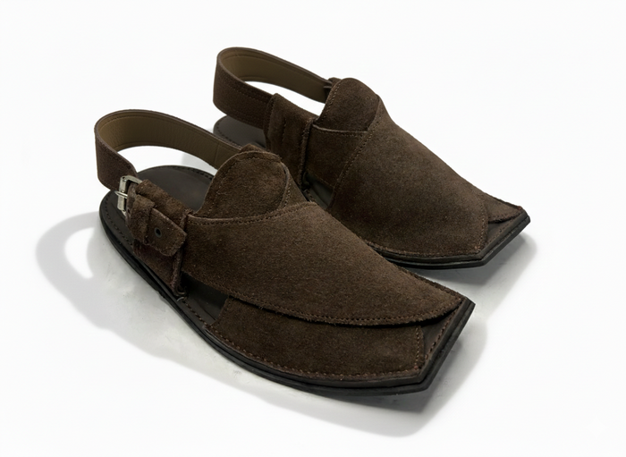 Urban Saddle (Coffee Brown Suede Thin Sole Peshawari Chappal)