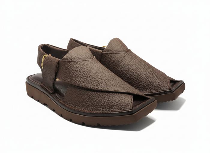 Terra Luxe (Skecher Sole Medicated Peshawari Chappal - Dotted Brown)