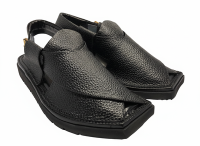 Terra Luxe (Skecher Sole Medicated Peshawari Chappal - Dotted Black)