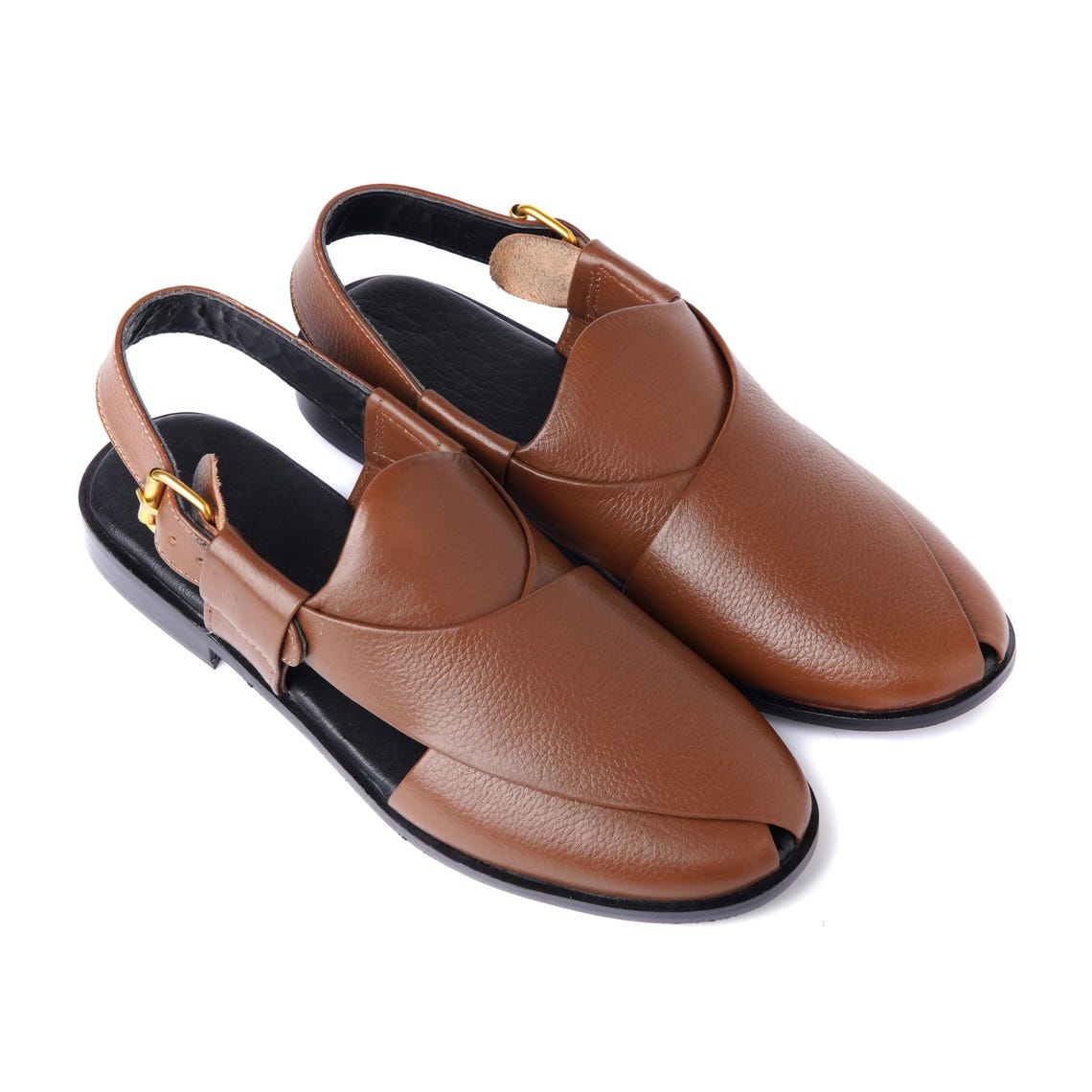 Article S03302 Handcrafted Ethnic Footwear Brown Leather Zalmi Chappal