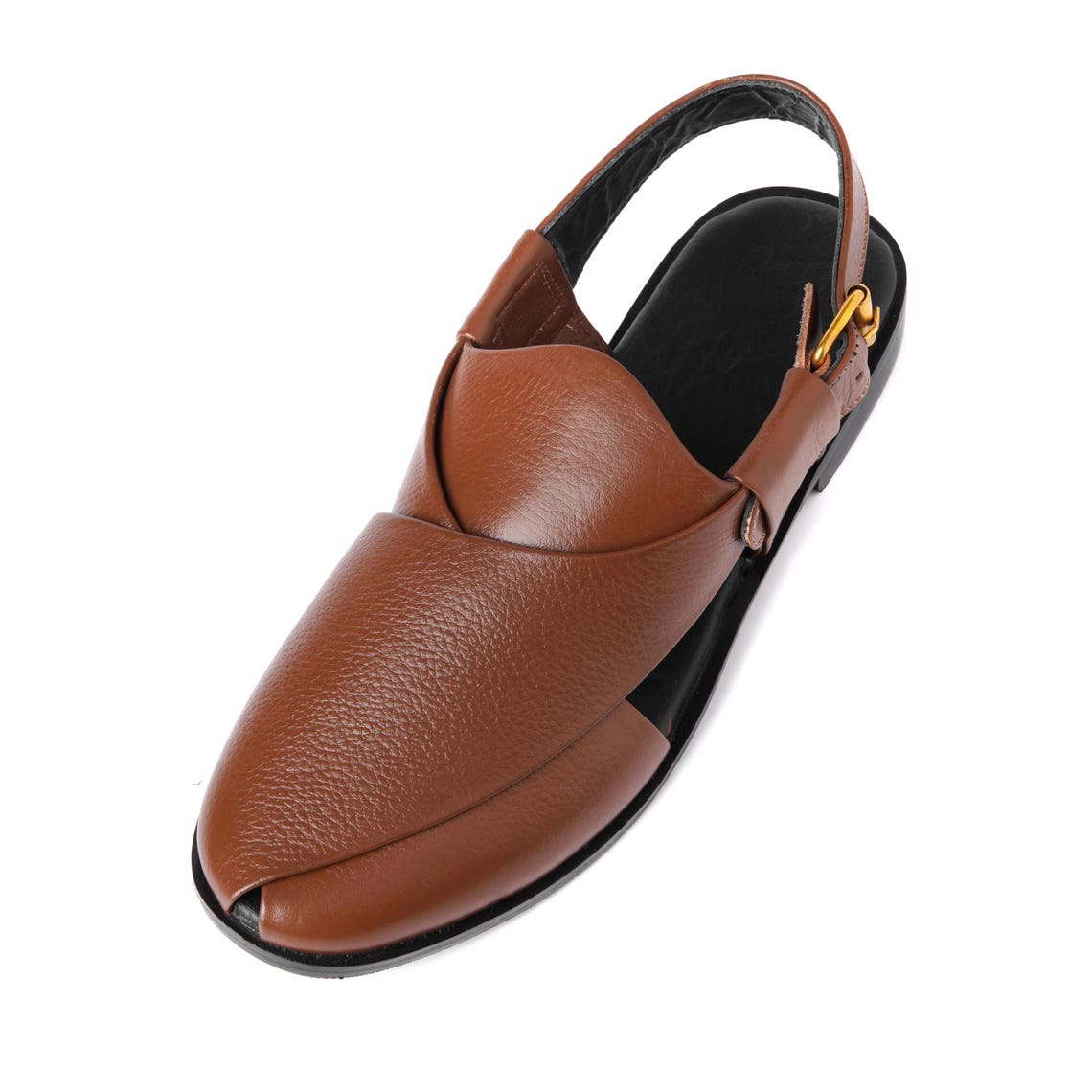 Article S03302 Handcrafted Ethnic Footwear Brown Leather Zalmi Chappal